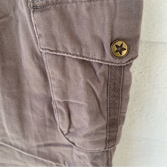 Da-Nang Cotton Cargo Pants S Wide Leg Grey TWW506 Drawstring Hem - Picture 3 of 7